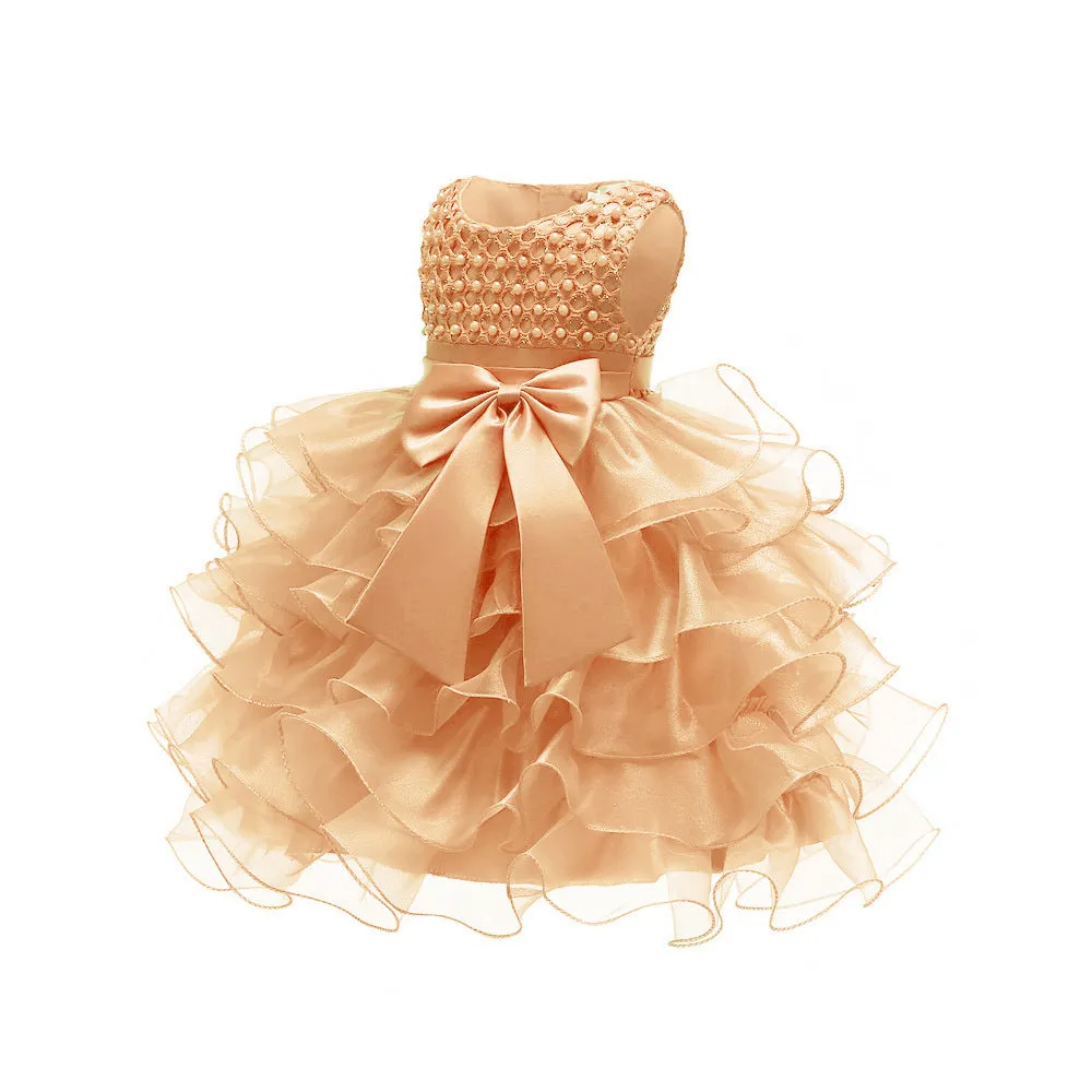 Popular Babies' Dress Bow-Year-Old Princess Dress Infant Toddler Pettiskirt Factory Direct Sales DG