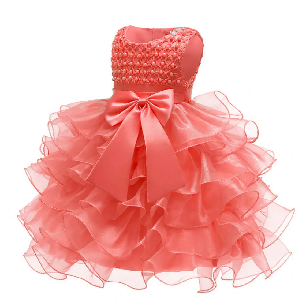 Popular Babies' Dress Bow-Year-Old Princess Dress Infant Toddler Pettiskirt Factory Direct Sales DG