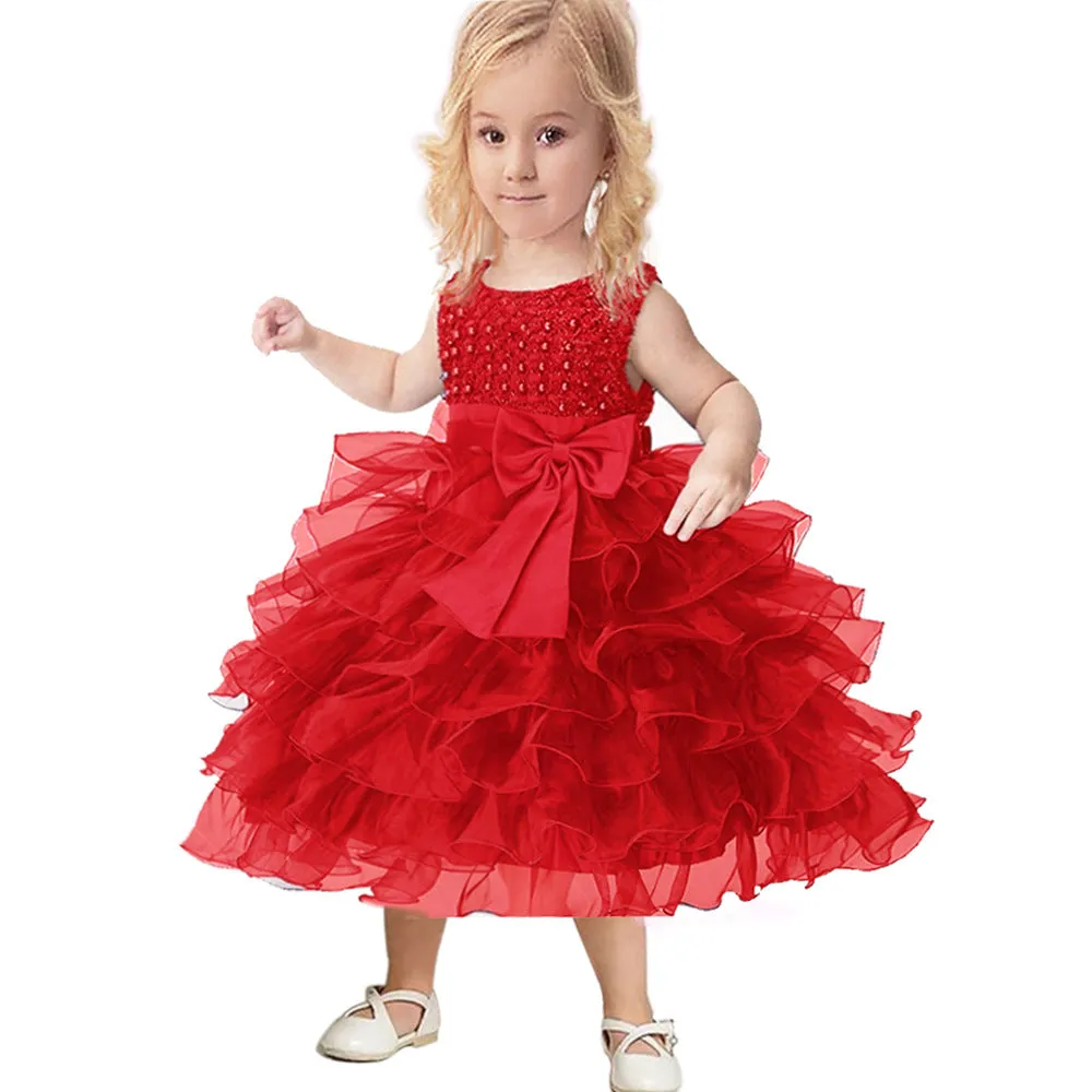 Popular Babies' Dress Bow-Year-Old Princess Dress Infant Toddler Pettiskirt Factory Direct Sales DG