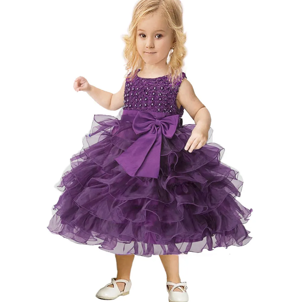 Popular Babies' Dress Bow-Year-Old Princess Dress Infant Toddler Pettiskirt Factory Direct Sales DG