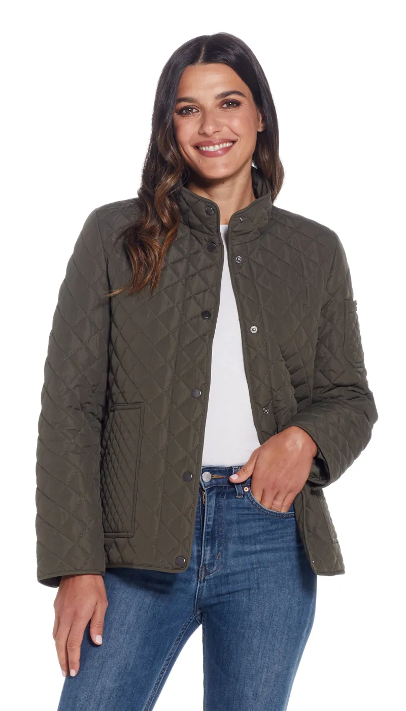 QUILTED SNAP FRONT JACKET