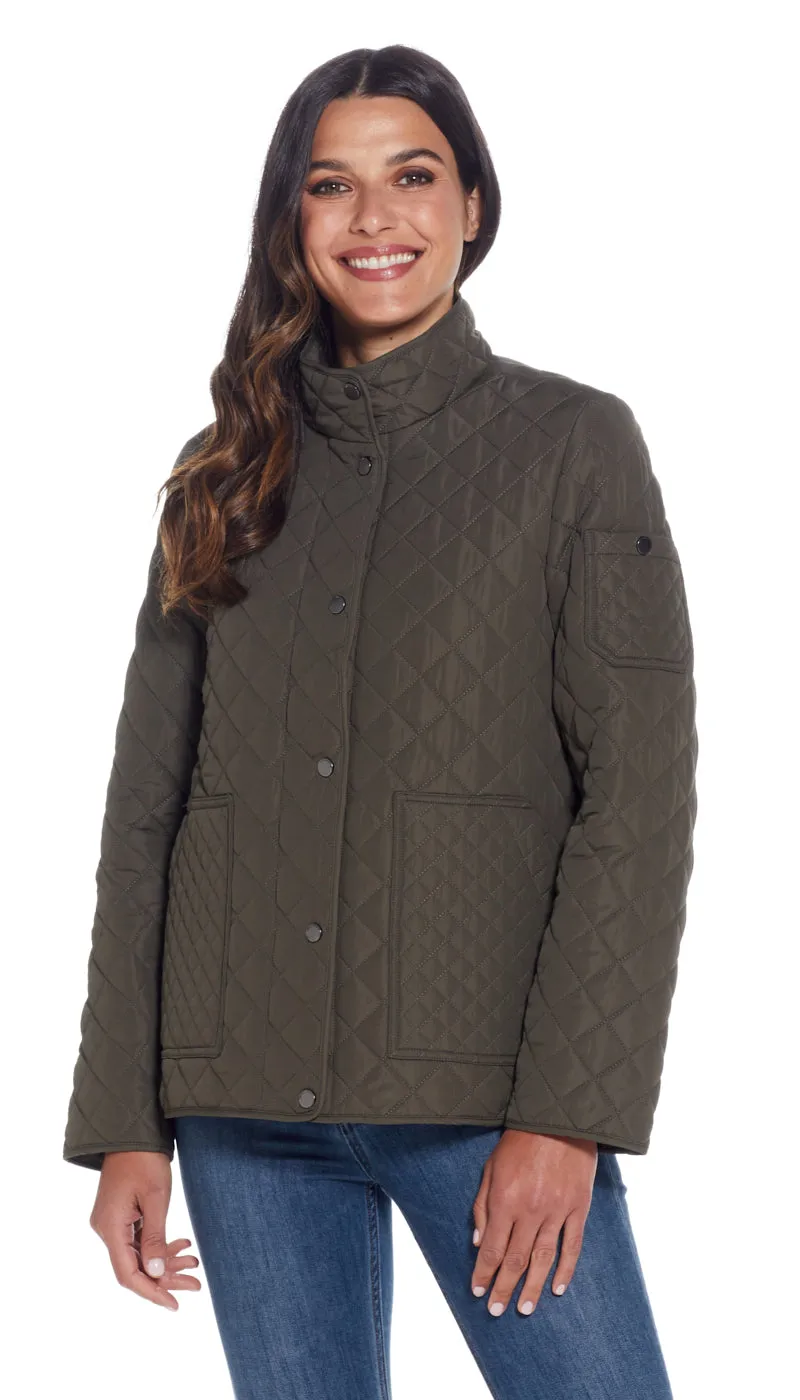 QUILTED SNAP FRONT JACKET