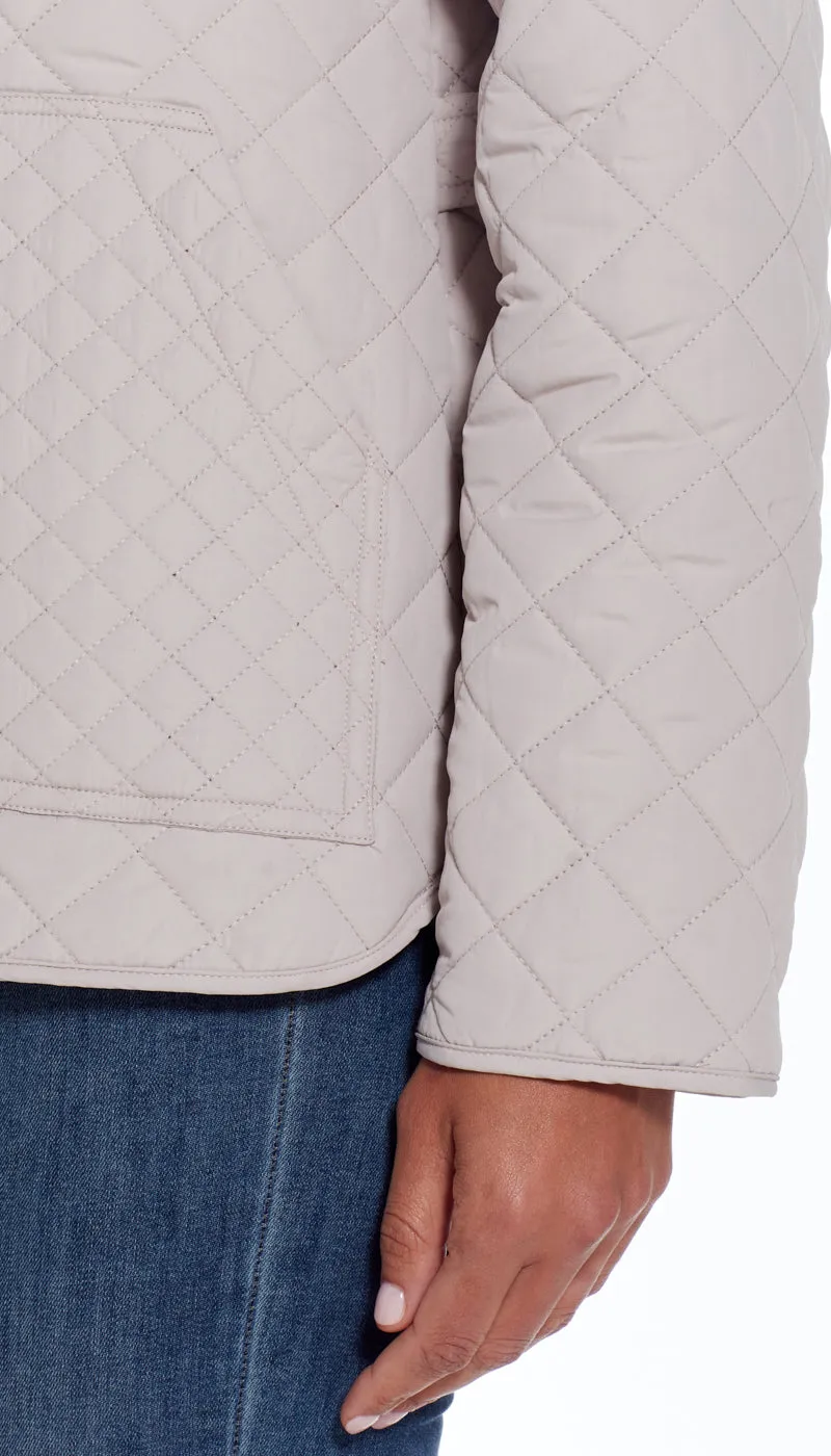 QUILTED SNAP FRONT JACKET