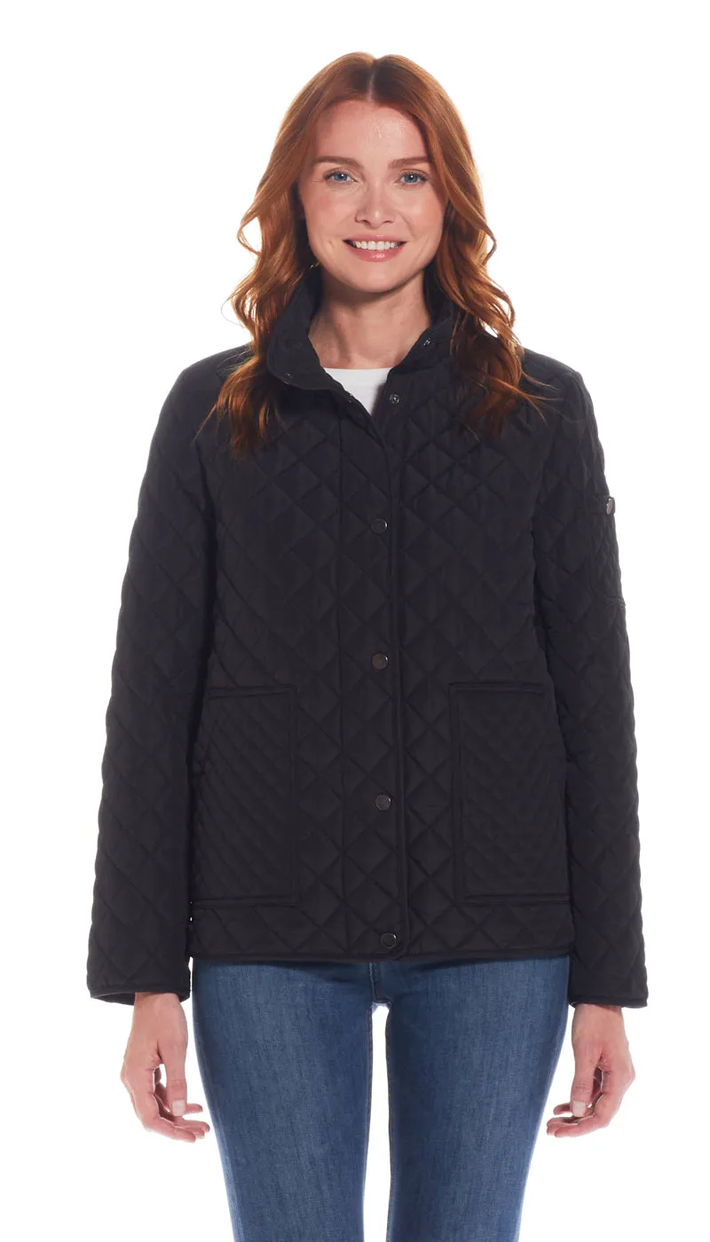 QUILTED SNAP FRONT JACKET