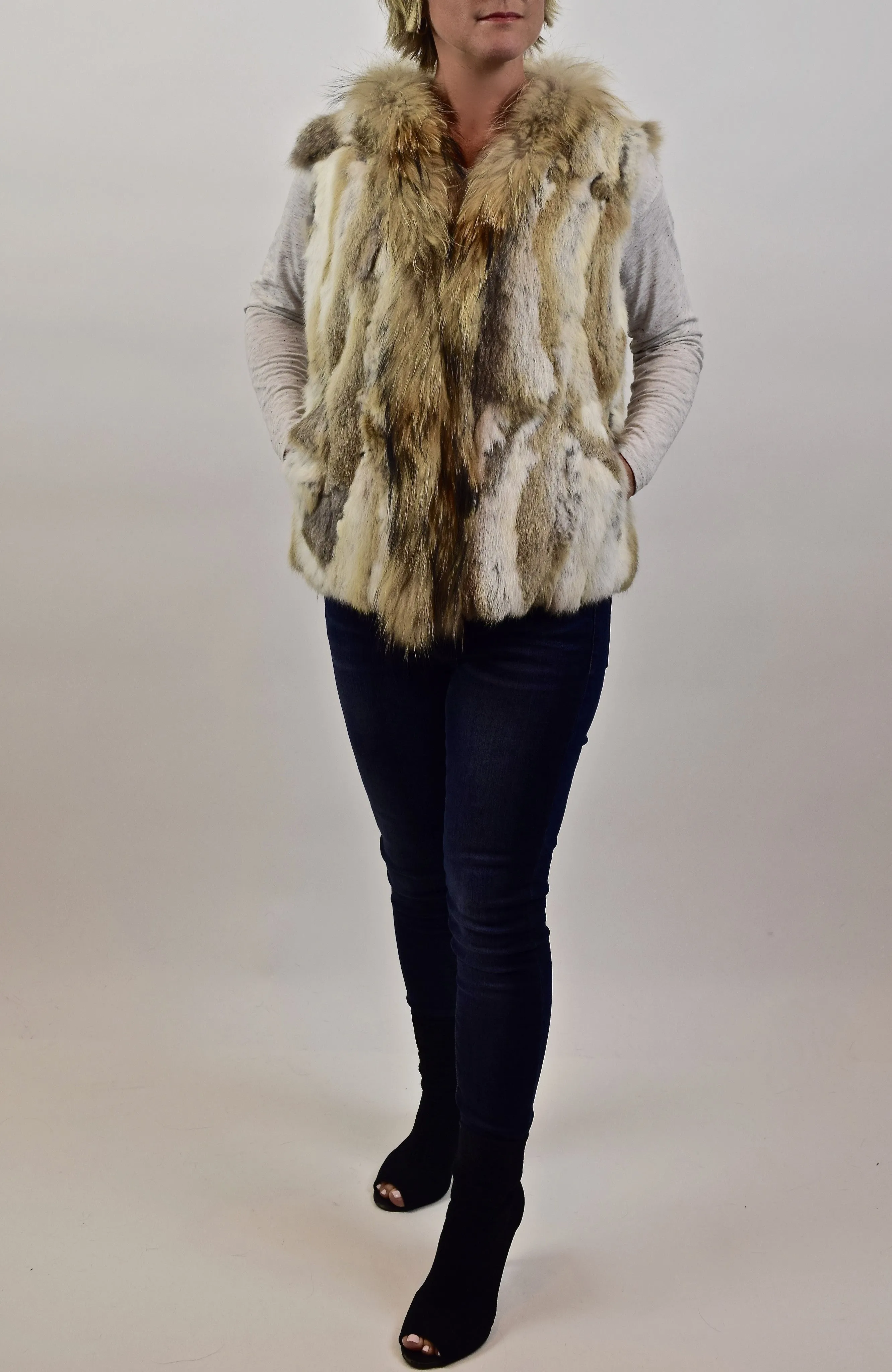 Rabbit & Raccoon Fur Vest