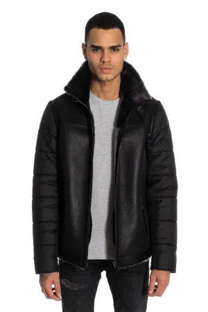 Ralf Men's Merino Shearling Sheepskin Coat - Black