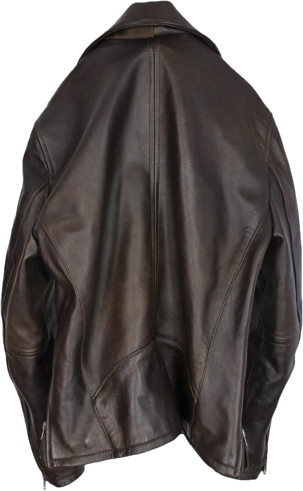 Rebel DK Leather Jacket Cafe Racer Dark Brown