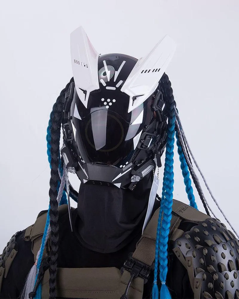 Revenge Warrior Dreadlocks Led Cyberpunk Helmet Mask