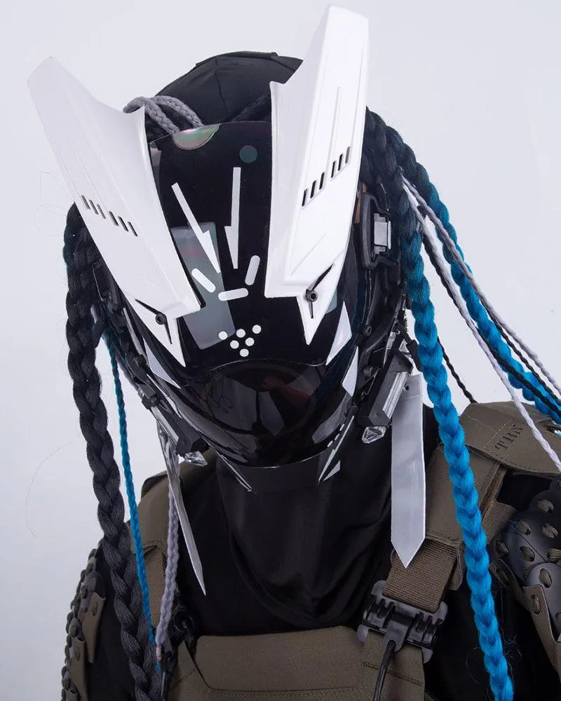 Revenge Warrior Dreadlocks Led Cyberpunk Helmet Mask