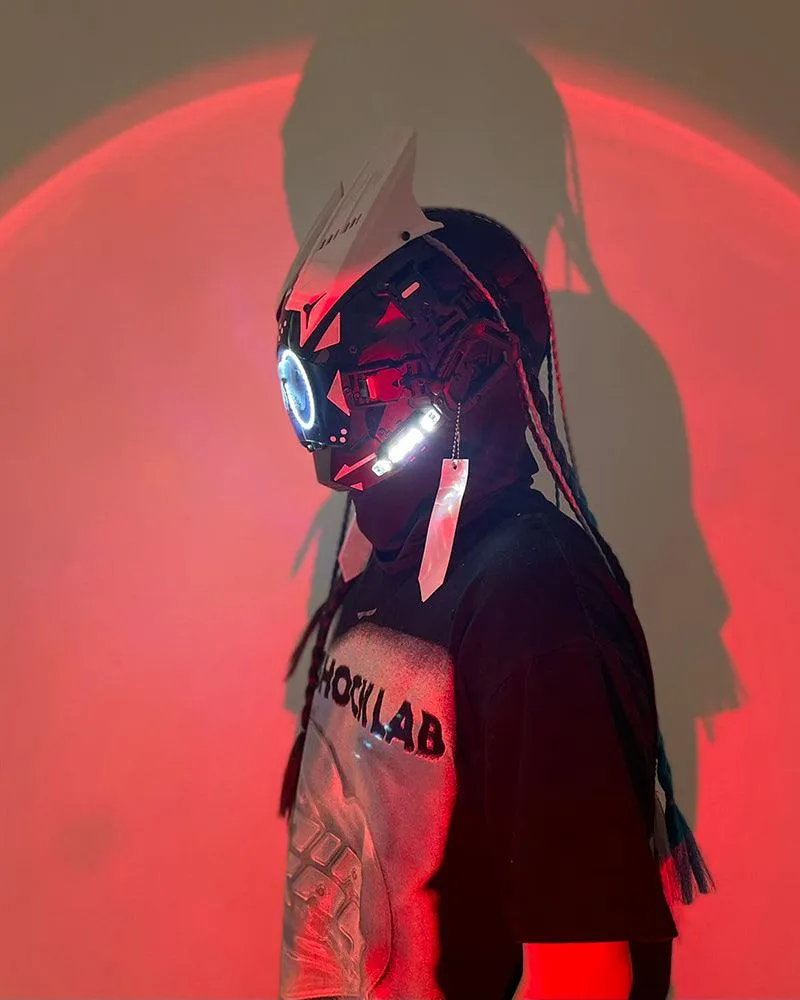 Revenge Warrior Dreadlocks Led Cyberpunk Helmet Mask