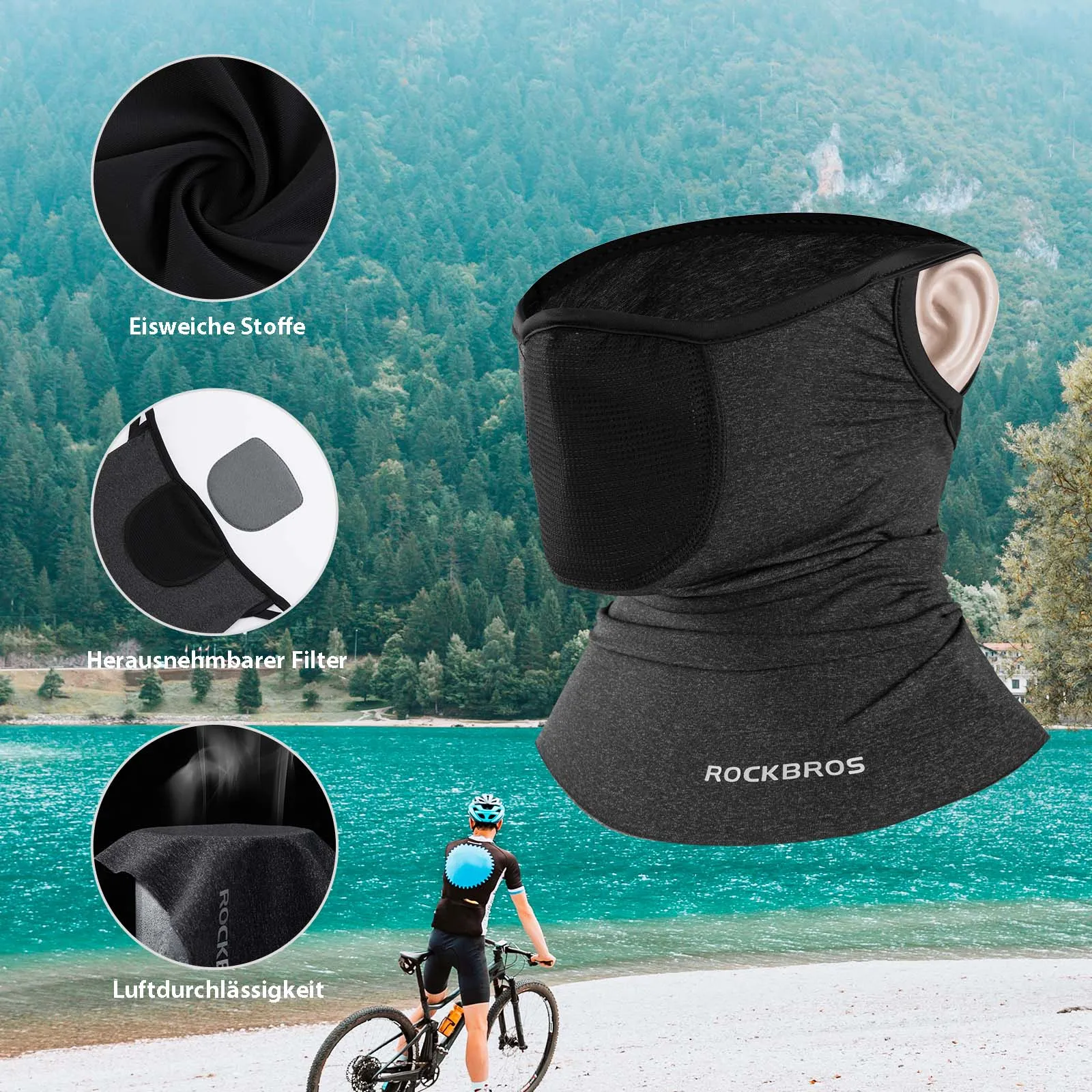 ROCKBROS Balaclavas Multifunktion Atmungsaktiv Gesichtsbedeckung Unisex