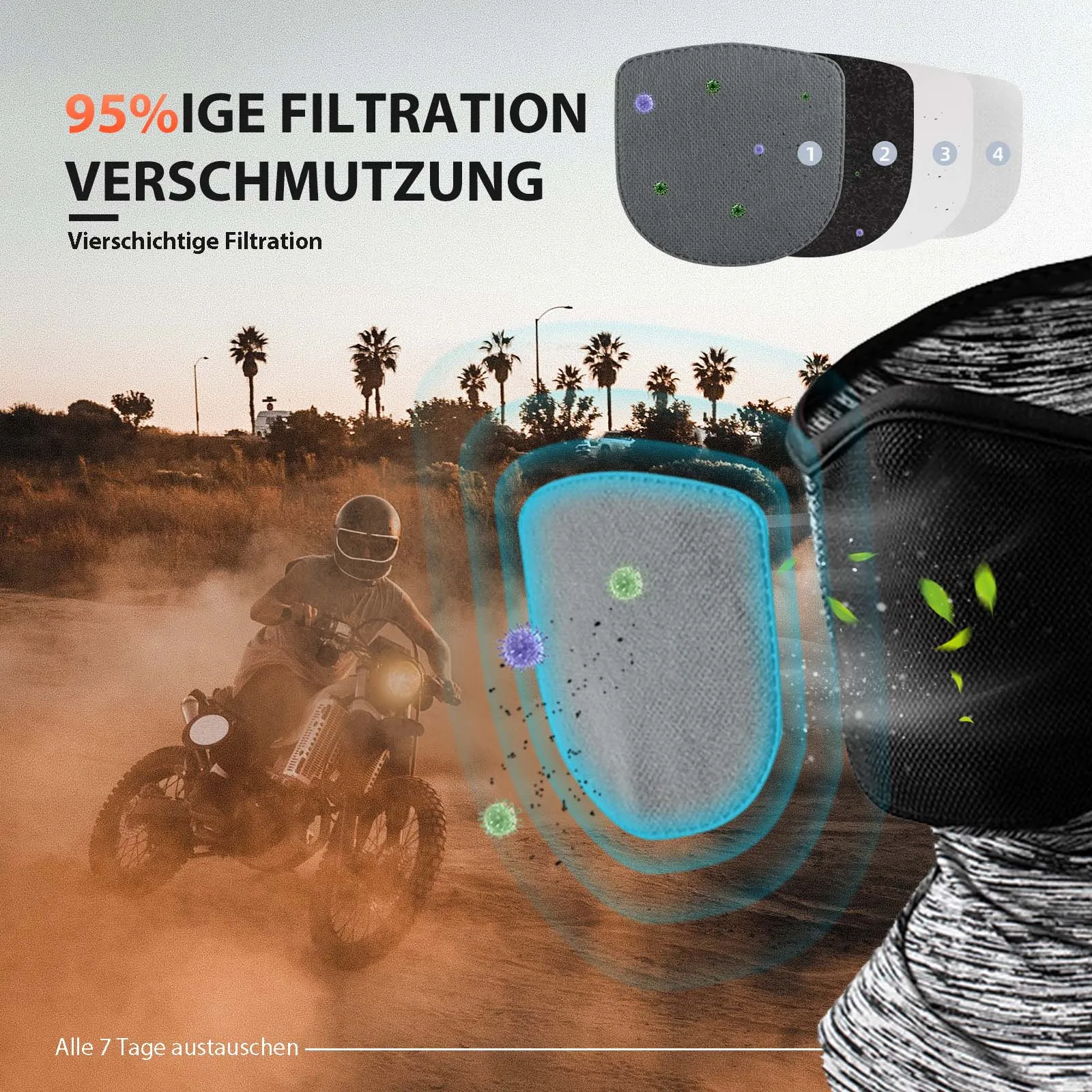 ROCKBROS Balaclavas Multifunktion Atmungsaktiv Gesichtsbedeckung Unisex