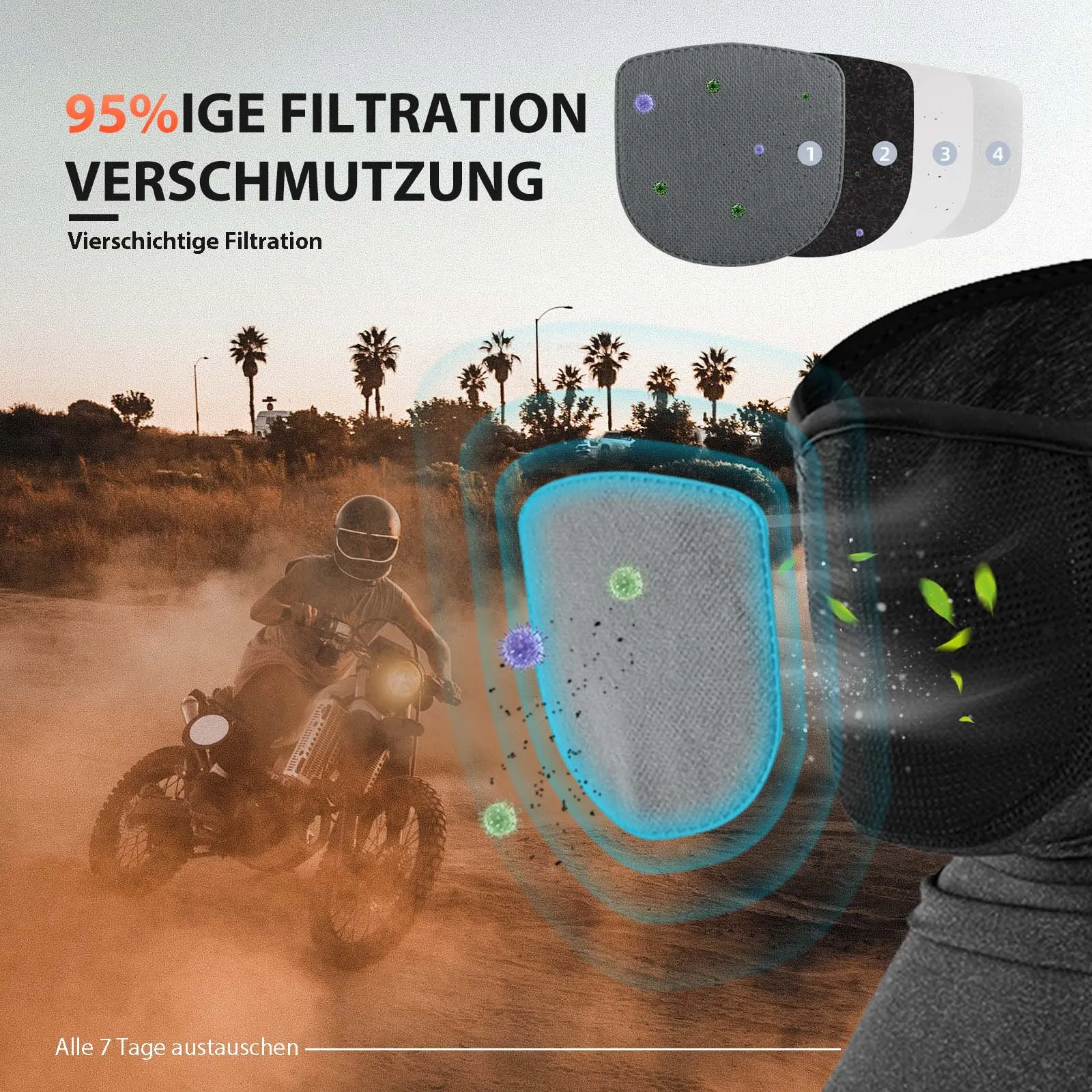 ROCKBROS Balaclavas Multifunktion Atmungsaktiv Gesichtsbedeckung Unisex