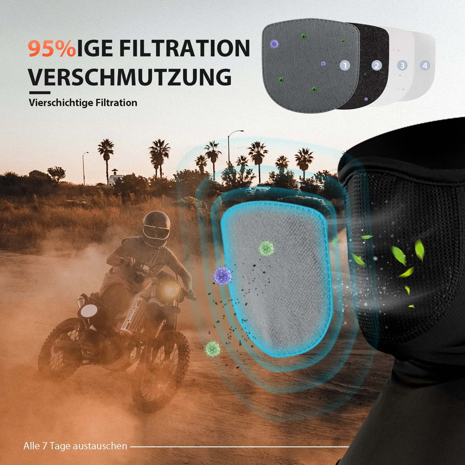 ROCKBROS Balaclavas Multifunktion Atmungsaktiv Gesichtsbedeckung Unisex