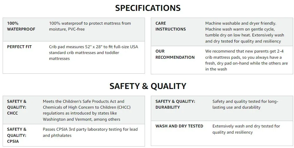 Sealy® Stain Protection & Waterproof Fitted Crib & Toddler Mattress Pad