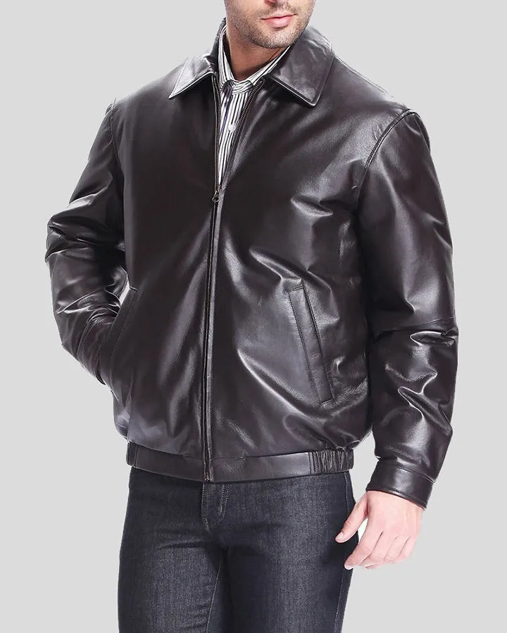 Shaw Black Bomber Leather Jacket