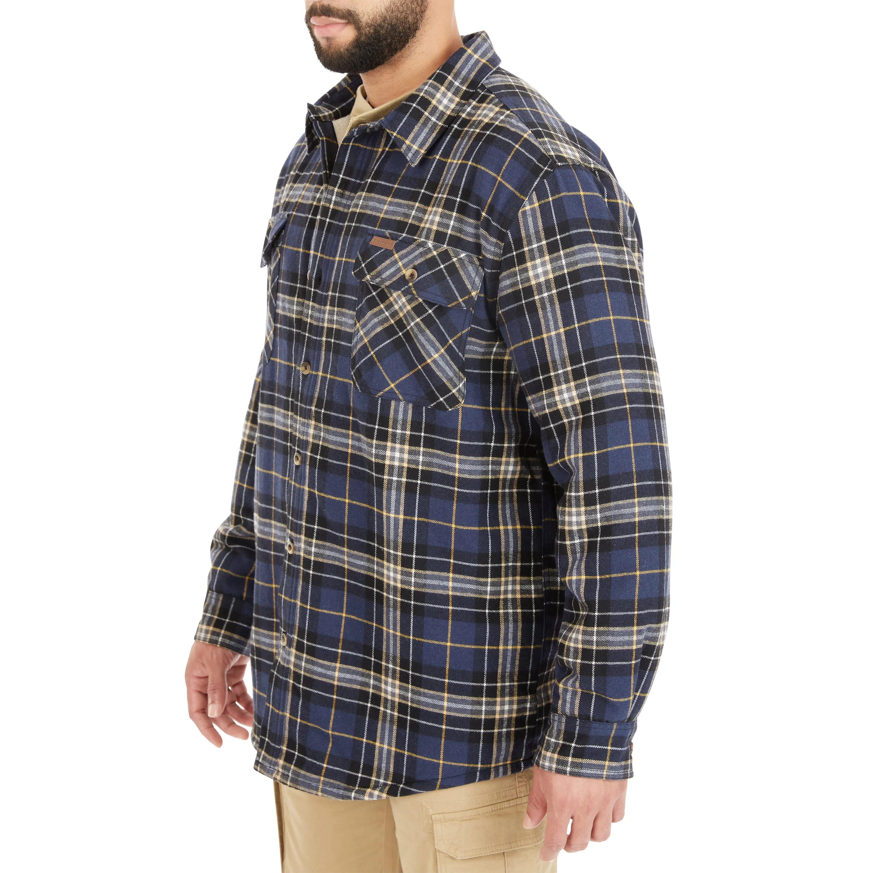 SHERPA-LINED FLANNEL SHIRT JACKET