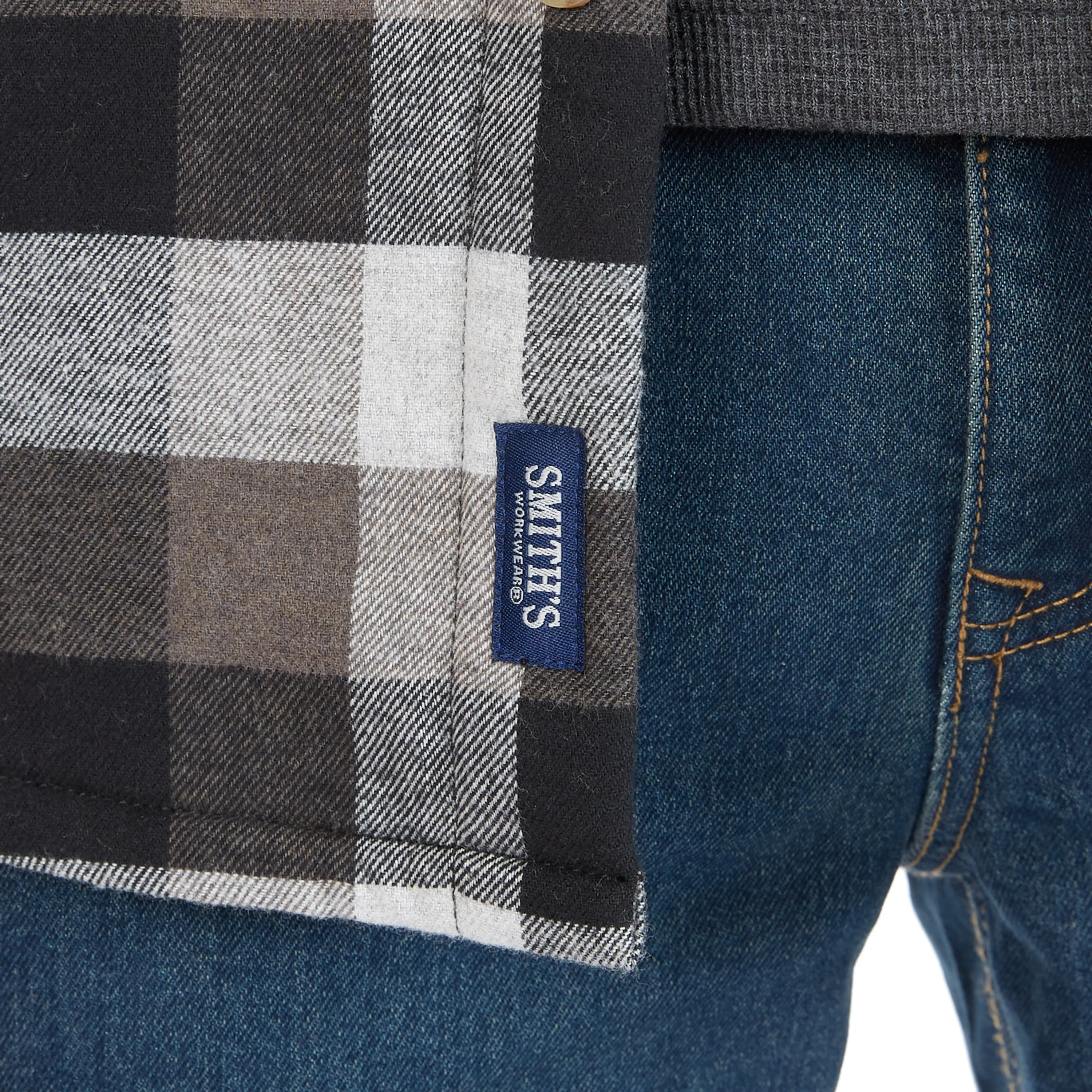 SHERPA-LINED FLANNEL SHIRT JACKET