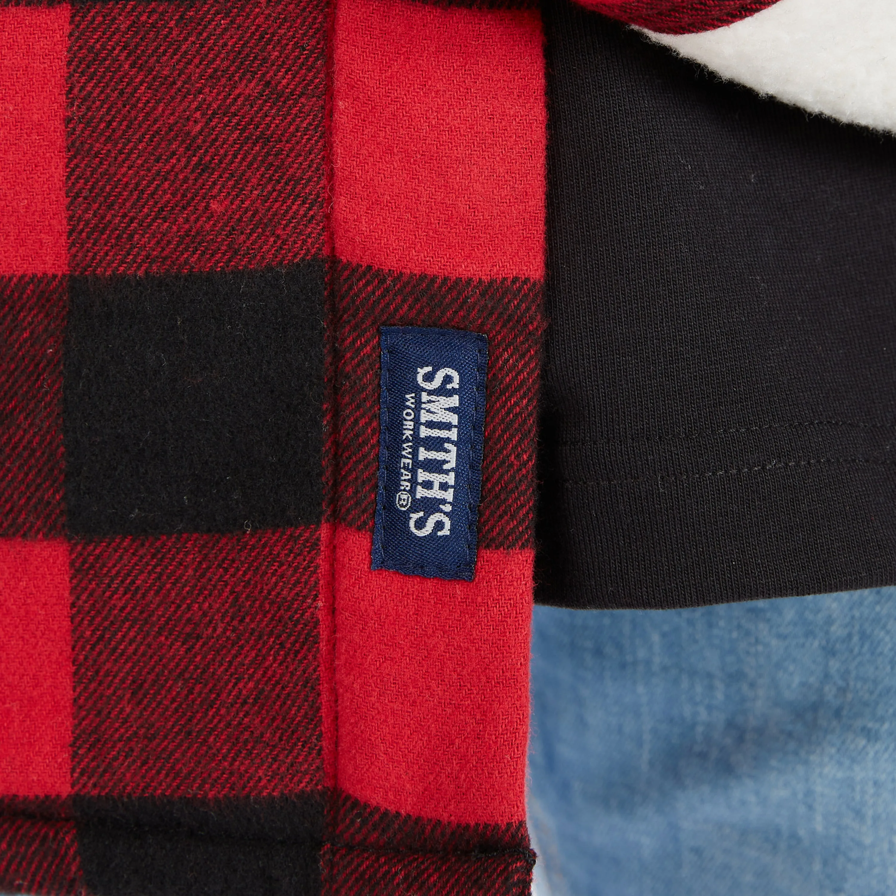 SHERPA-LINED FLANNEL SHIRT JACKET