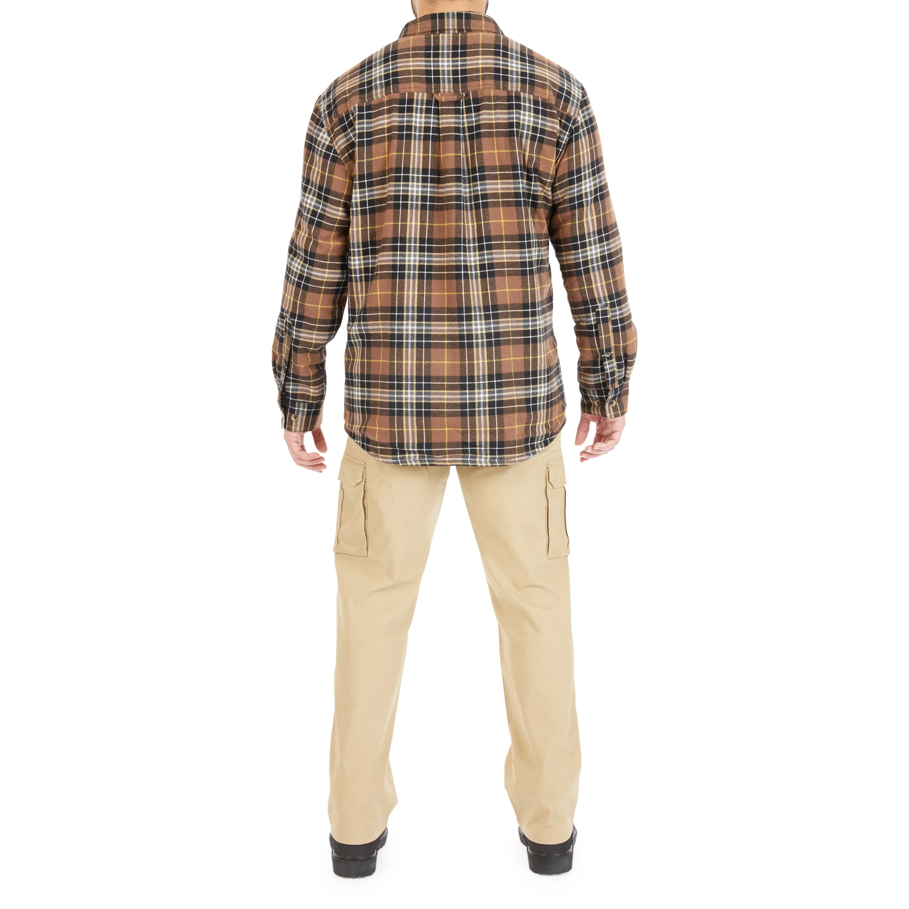 SHERPA-LINED FLANNEL SHIRT JACKET