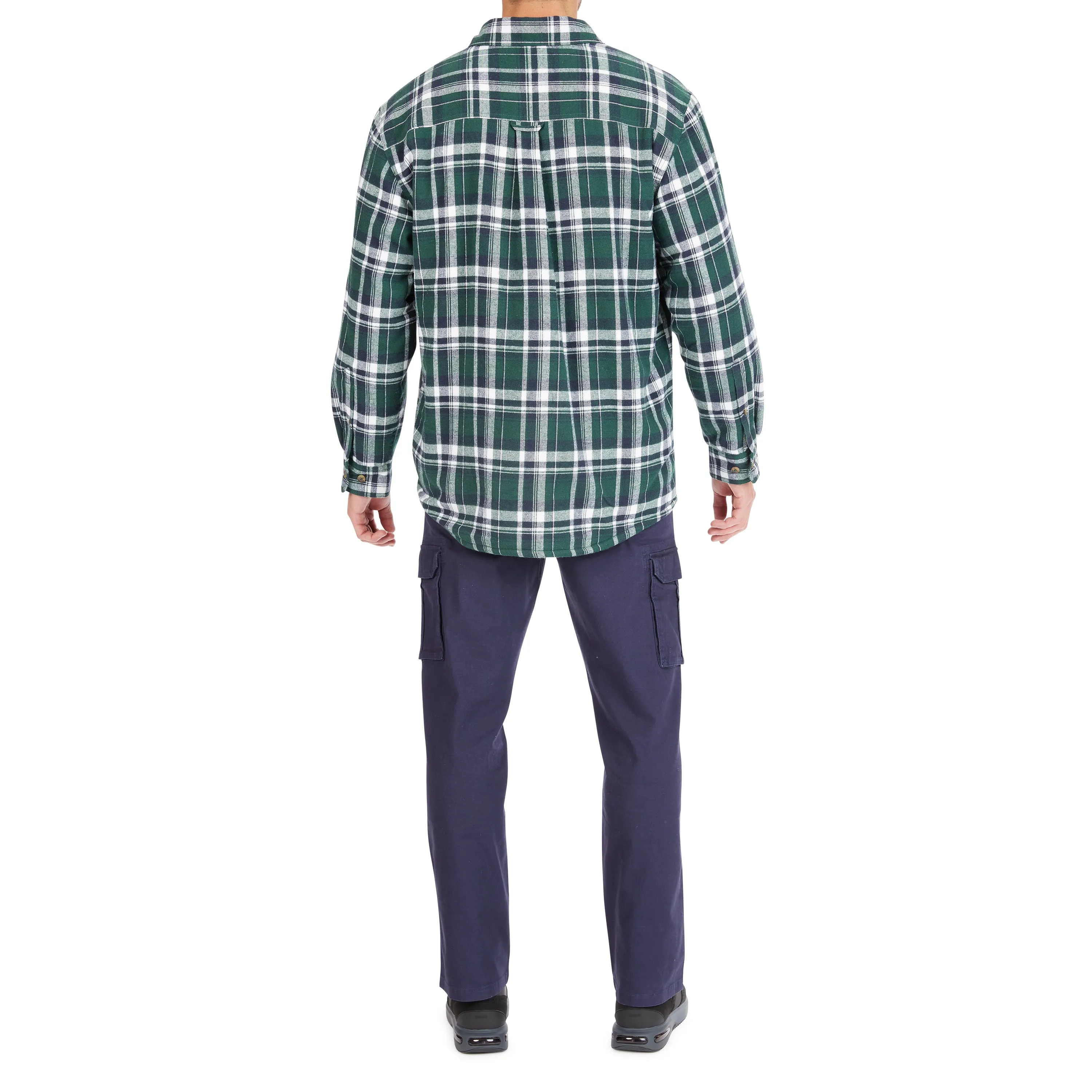 SHERPA-LINED FLANNEL SHIRT JACKET