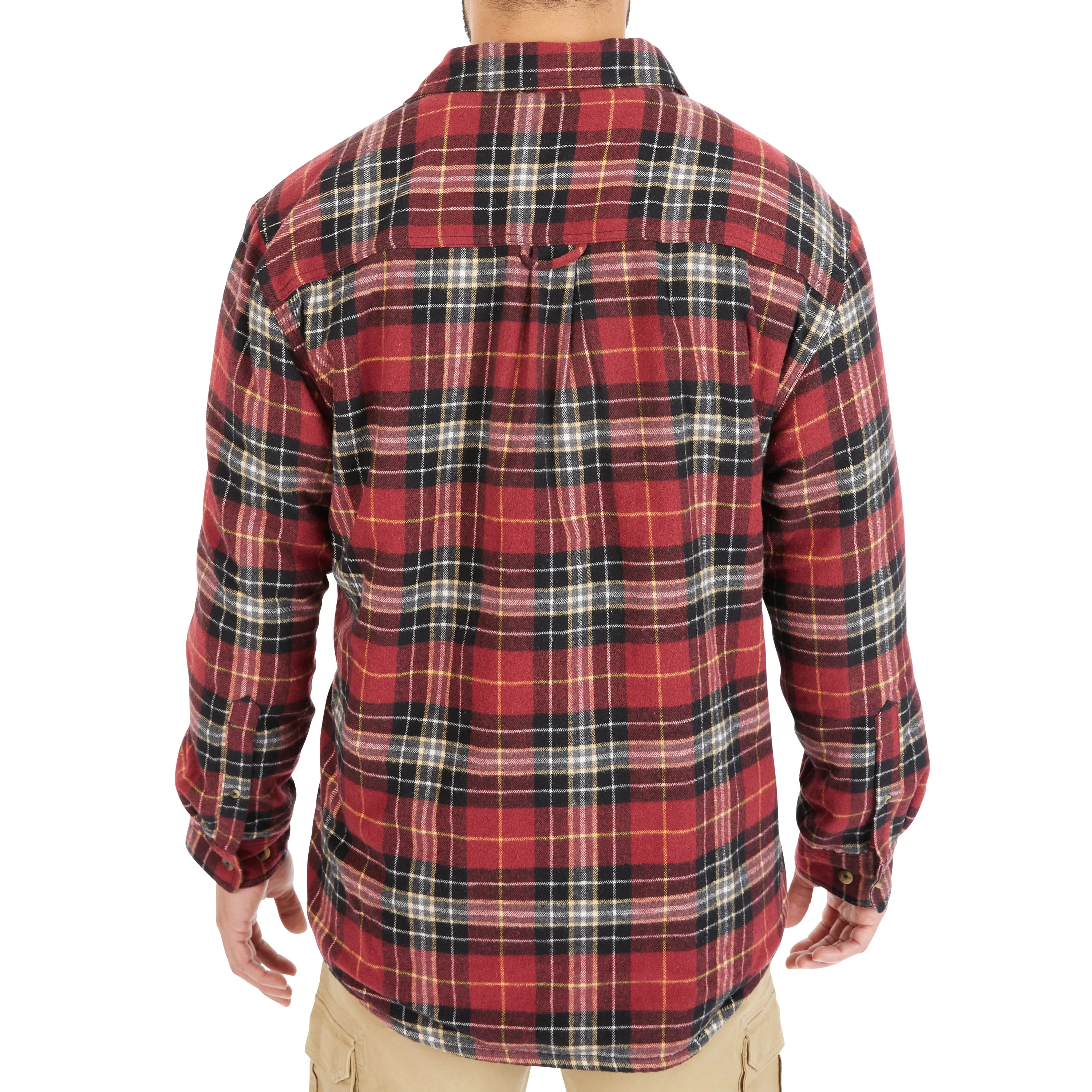 SHERPA-LINED FLANNEL SHIRT JACKET