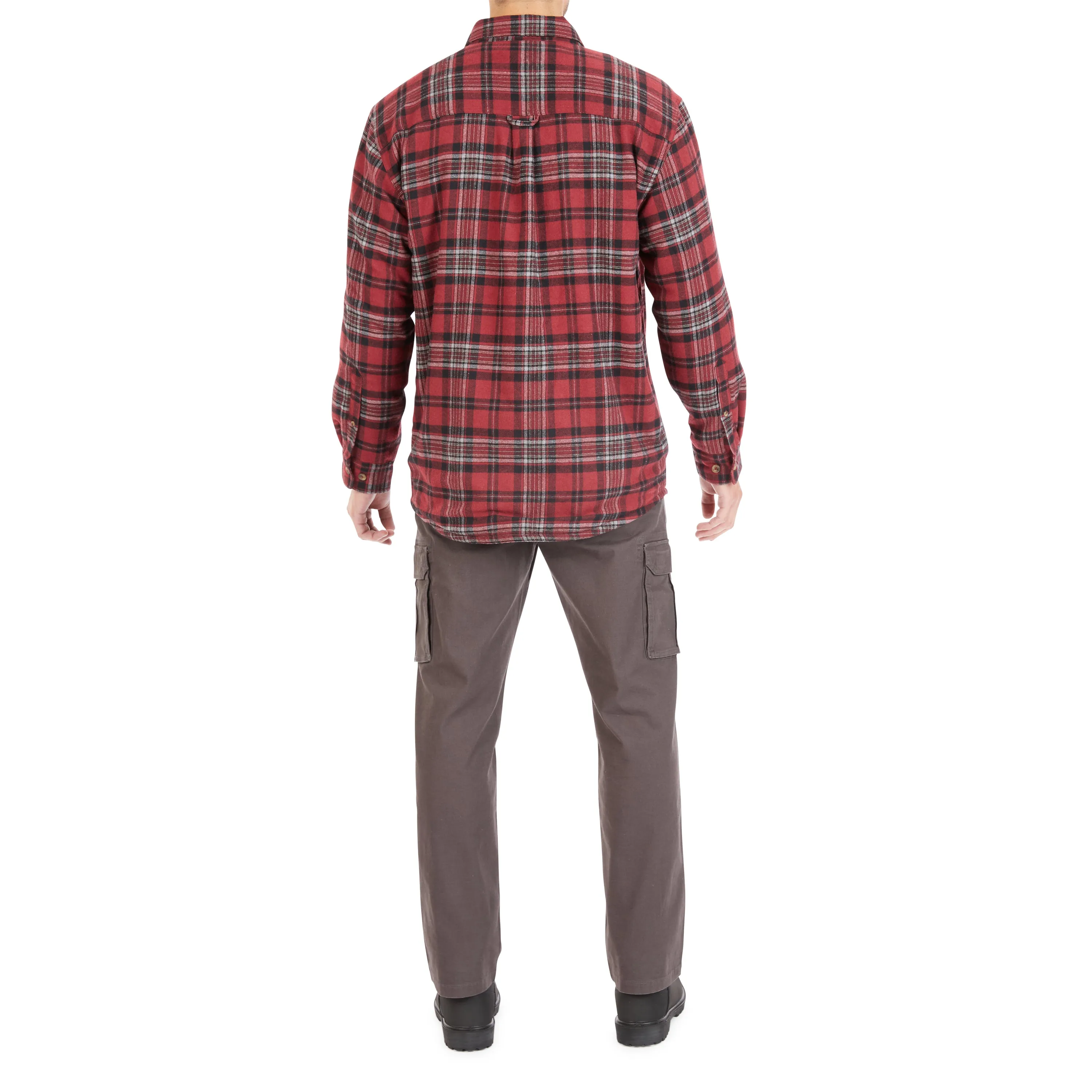 SHERPA-LINED FLANNEL SHIRT JACKET