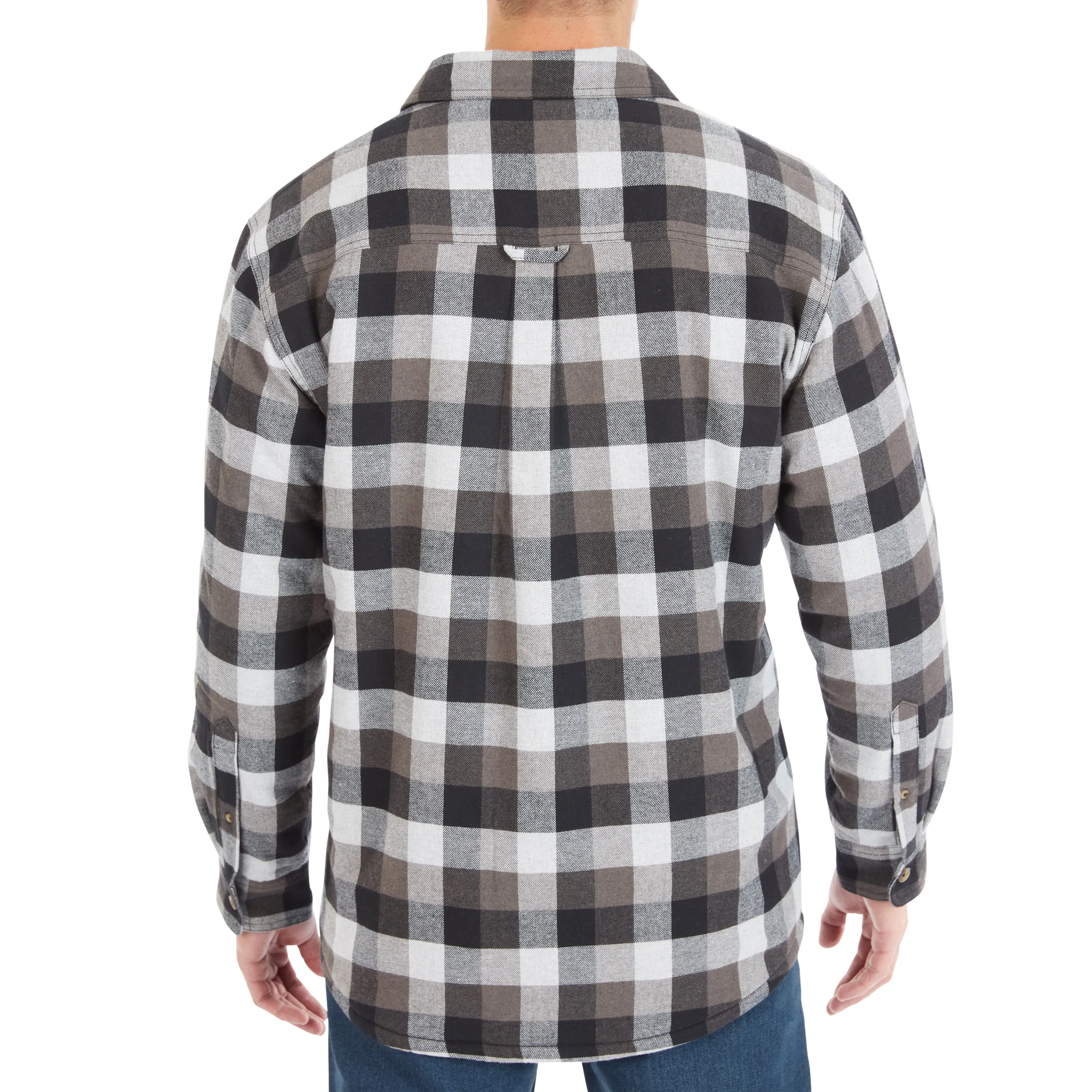 SHERPA-LINED FLANNEL SHIRT JACKET