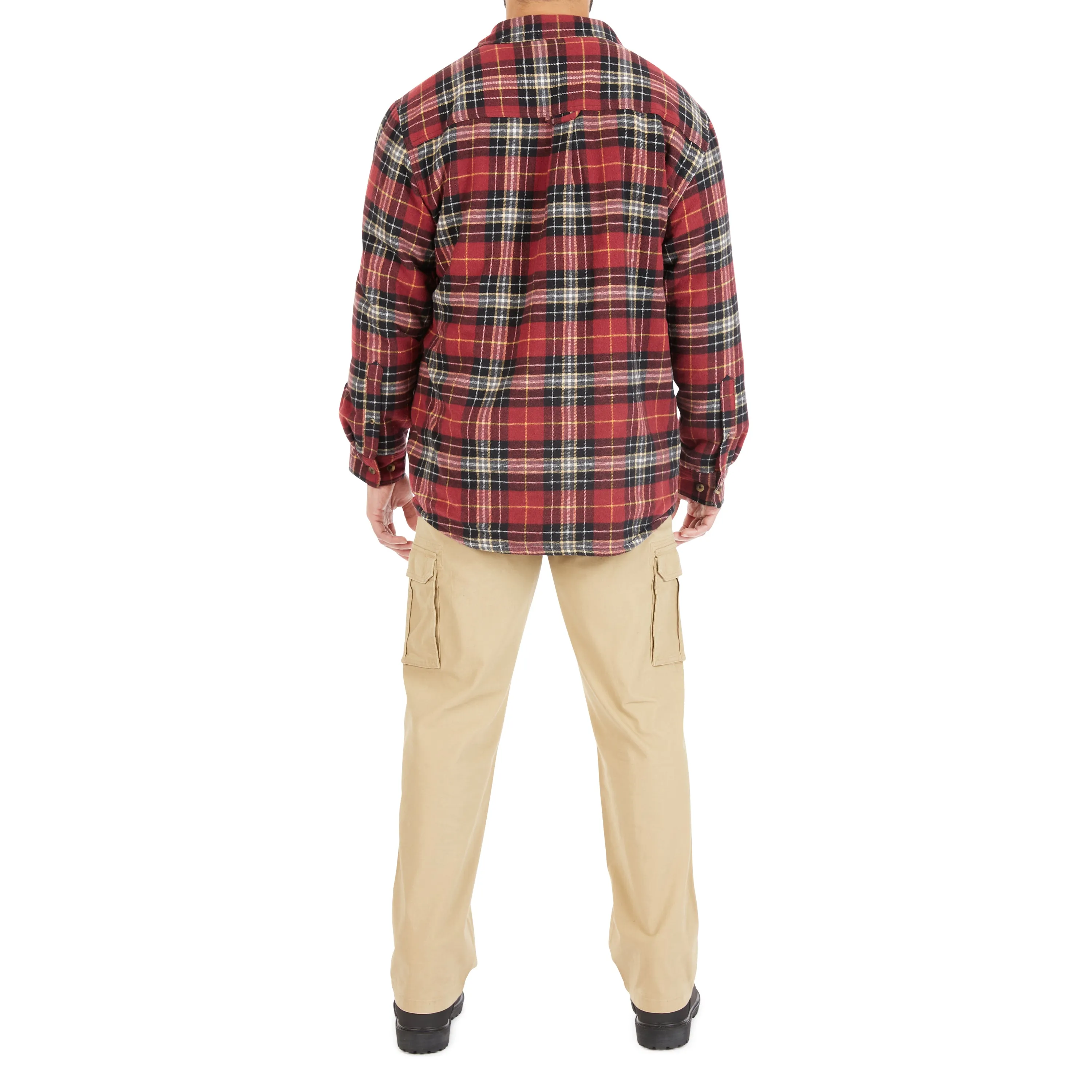 SHERPA-LINED FLANNEL SHIRT JACKET