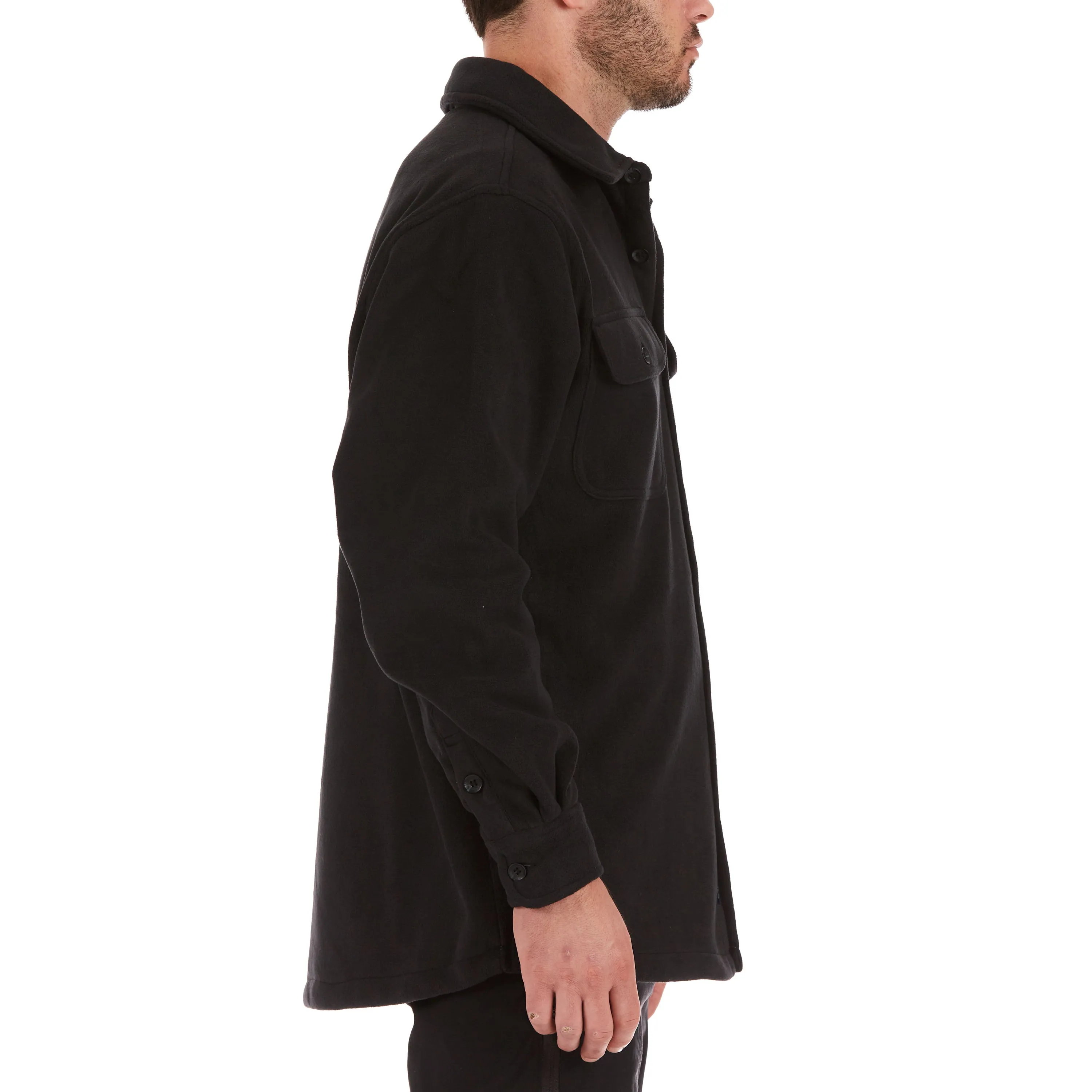 SHERPA-LINED FLEECE SHIRT JACKET