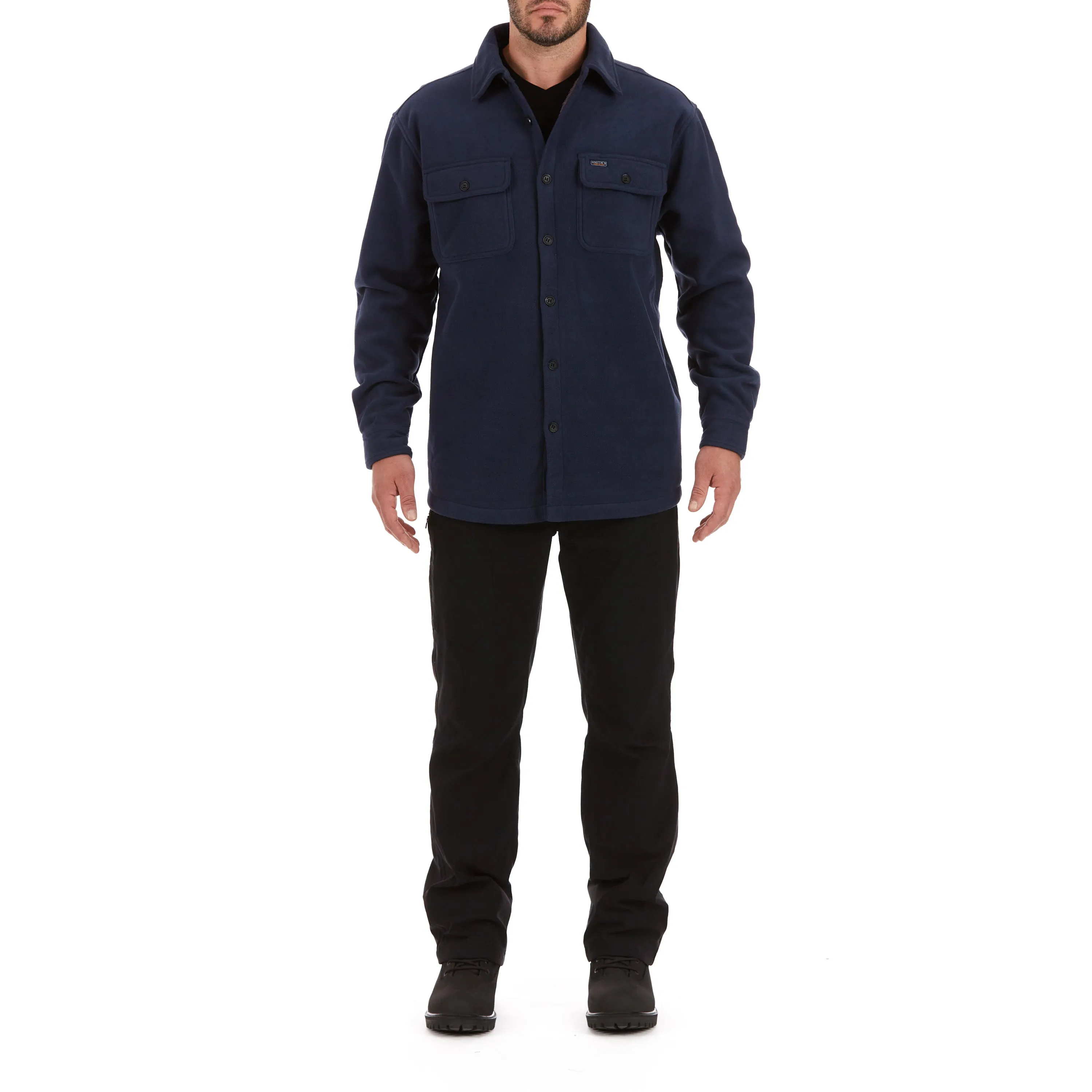 SHERPA-LINED FLEECE SHIRT JACKET