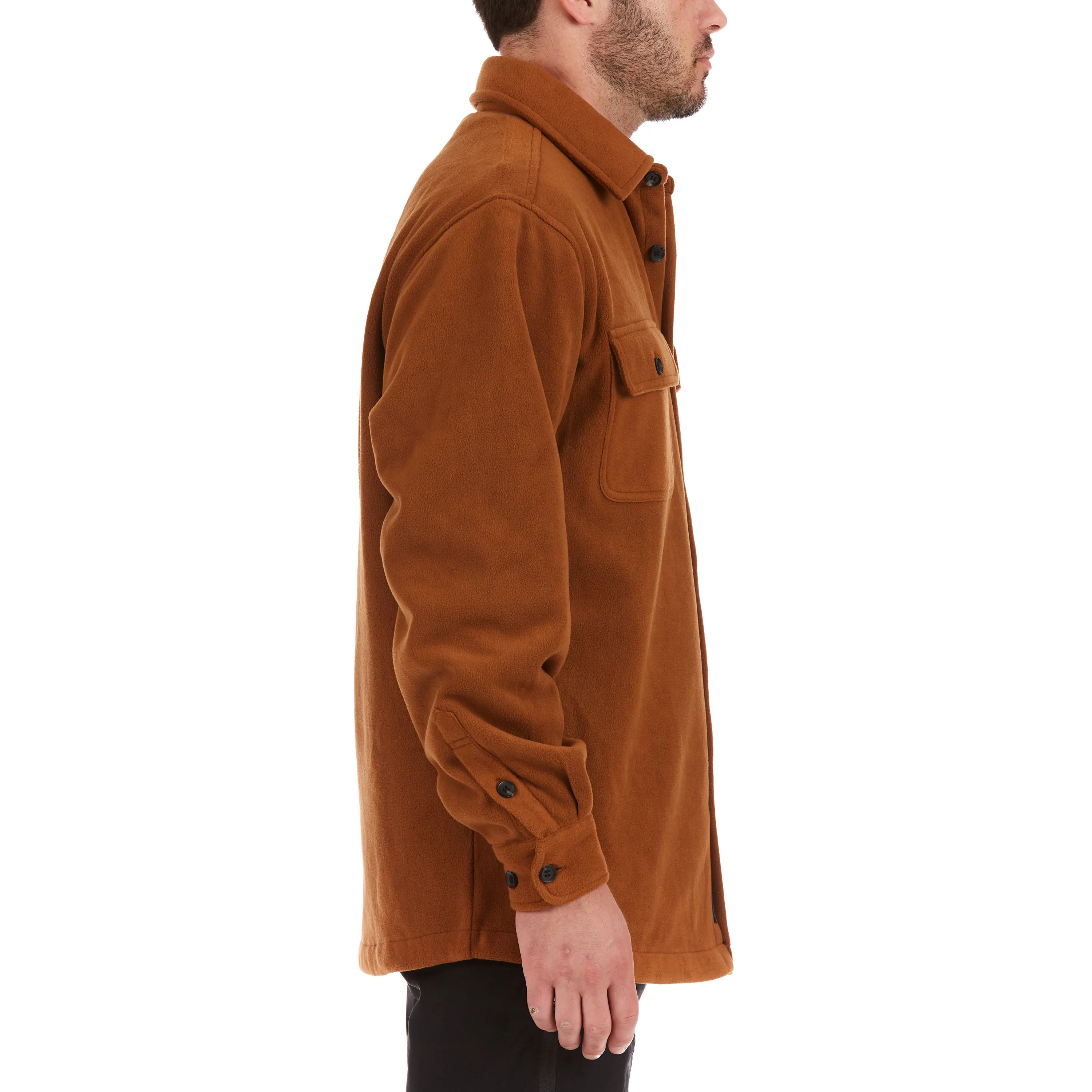 SHERPA-LINED FLEECE SHIRT JACKET