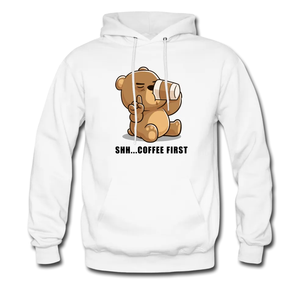 Shh.. Coffee First Hoodie (Light Colors)