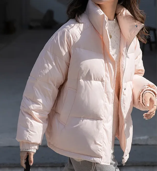 Short Women Winter Puffer Coat,Warm Thick 90% Duck Down Coat/1000