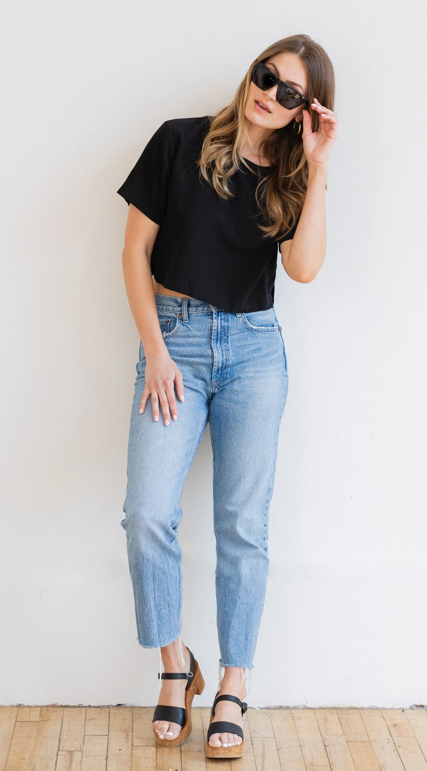 Silk Cropped Top | Black