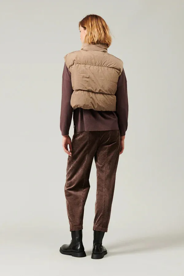 Silk Down Vest - Camel