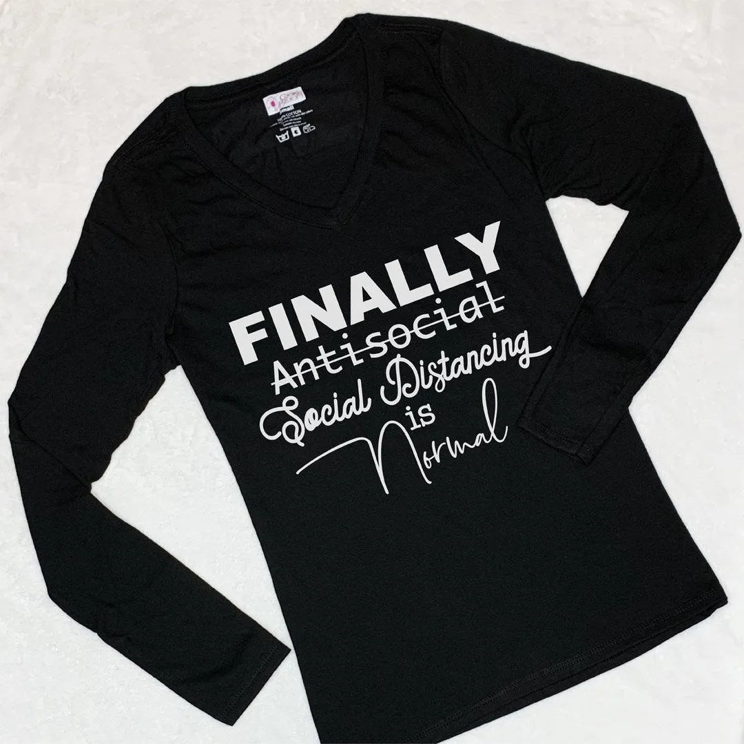 Social Distancing Antisocial Long-Sleeve T-Shirt