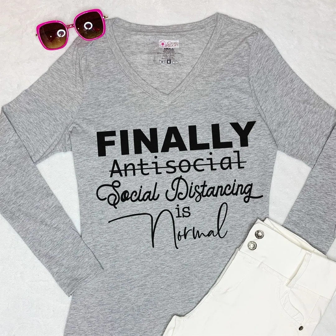 Social Distancing Antisocial Long-Sleeve T-Shirt