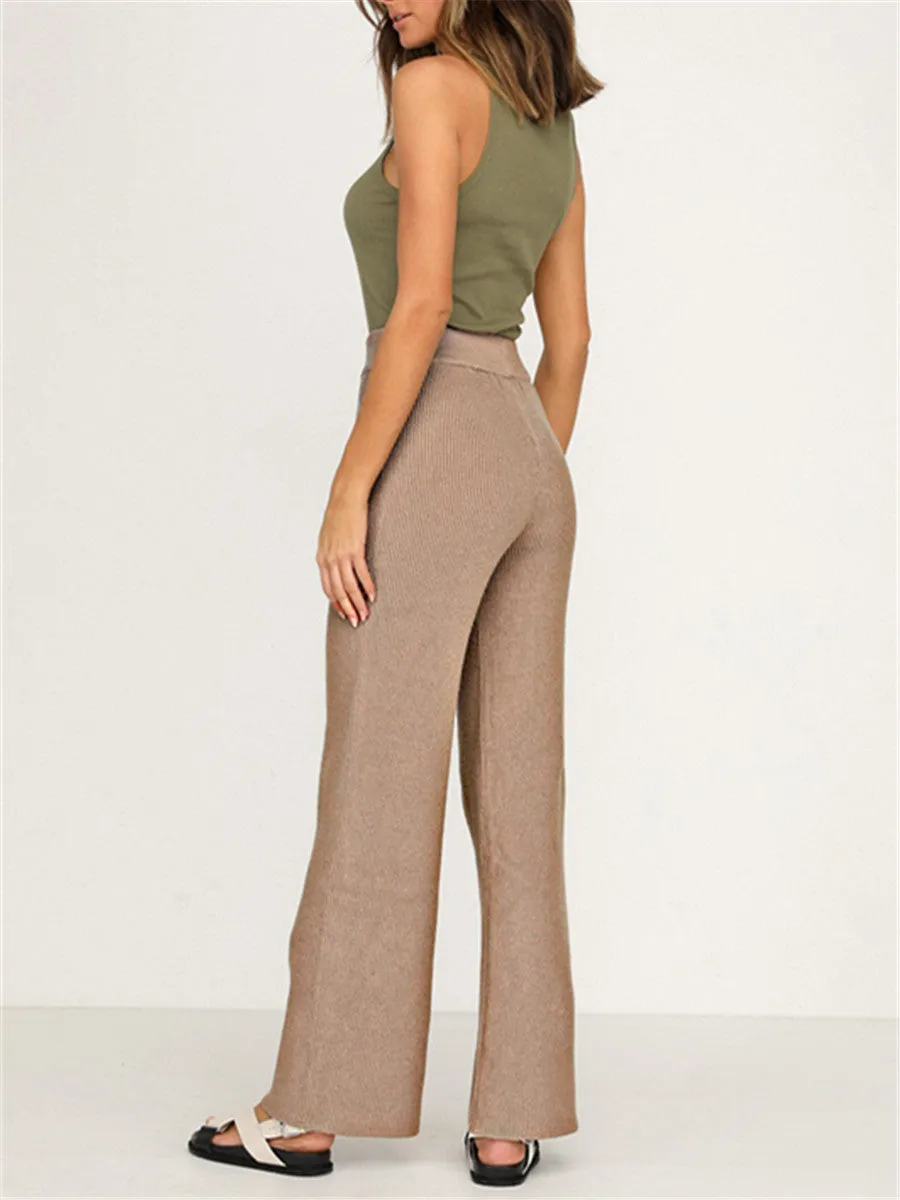 Solid Color Vest Trousers Knitted Suit