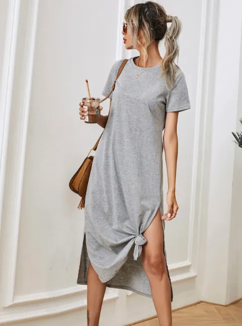 Split hem tee dress