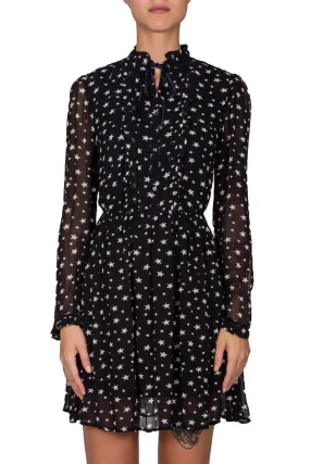 Star-Print Sheer Dress