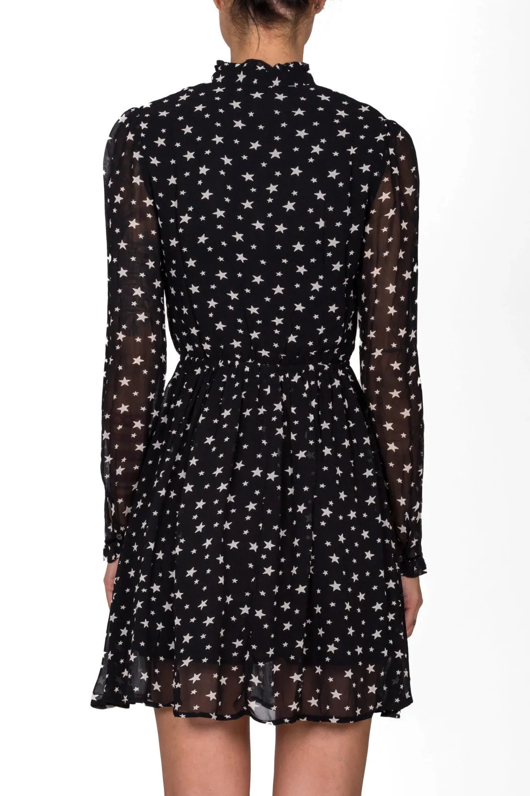 Star-Print Sheer Dress