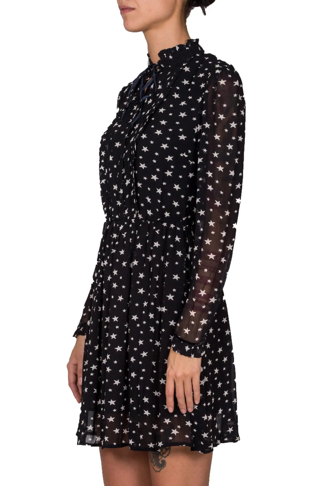 Star-Print Sheer Dress