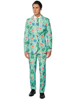 Suitmeister Green Tropical Print Mens Novelty Suit