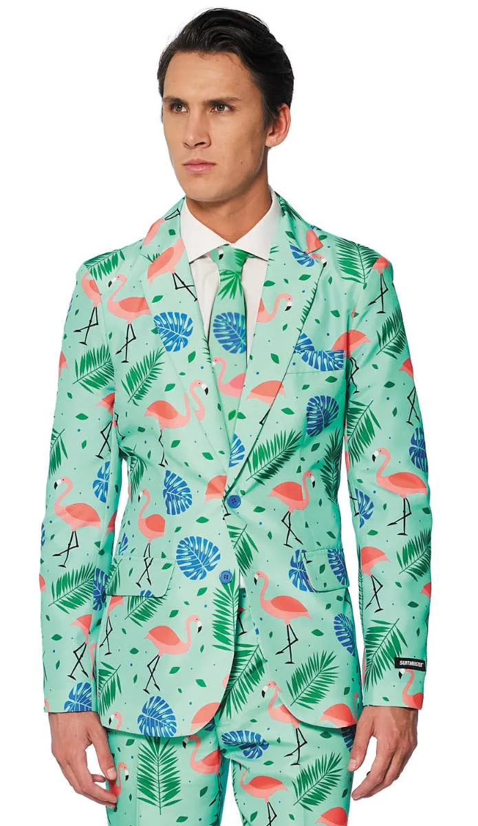 Suitmeister Green Tropical Print Mens Novelty Suit