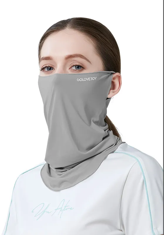 Summer Outdoor Riding Sun Protection Mask Female Neck Protection Sun Protection UV Protection Ice Silk Cold Feeling Ear Hanging Mask