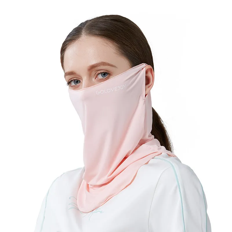 Summer Outdoor Riding Sun Protection Mask Female Neck Protection Sun Protection UV Protection Ice Silk Cold Feeling Ear Hanging Mask