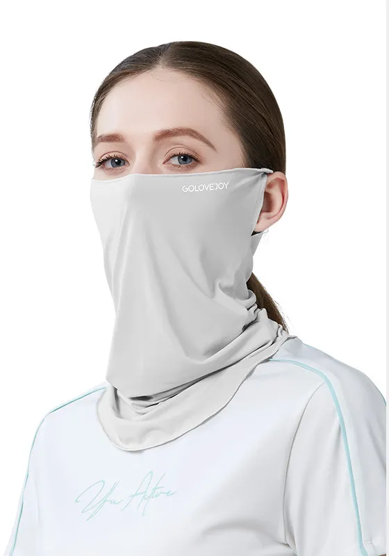 Summer Outdoor Riding Sun Protection Mask Female Neck Protection Sun Protection UV Protection Ice Silk Cold Feeling Ear Hanging Mask