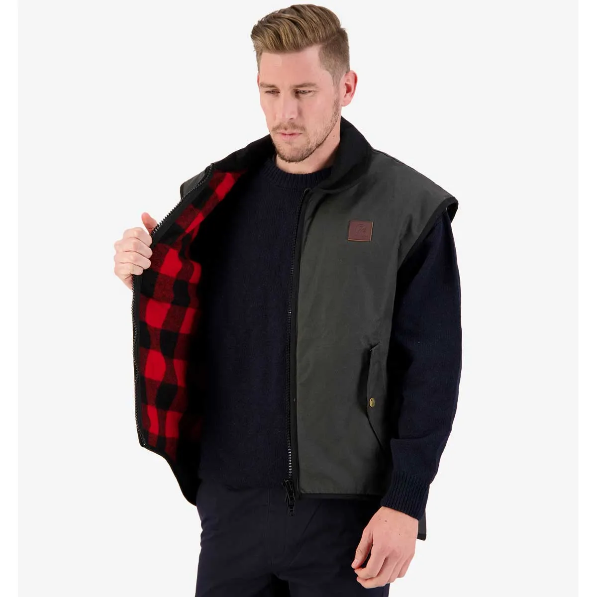 Swanndri Foxton Wool-lined Oilskin Vest