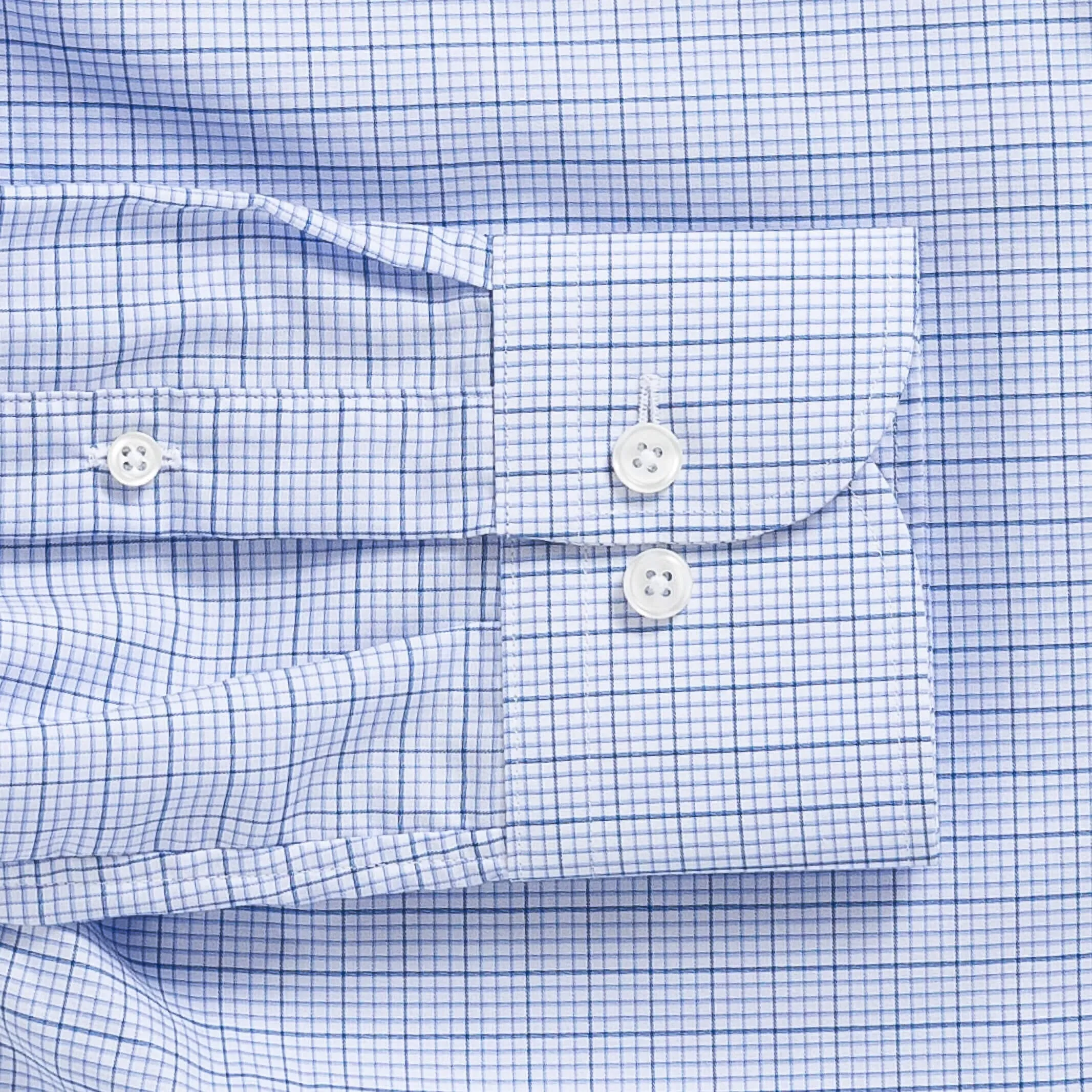 The Blue Kent Windowpane Check Custom Shirt